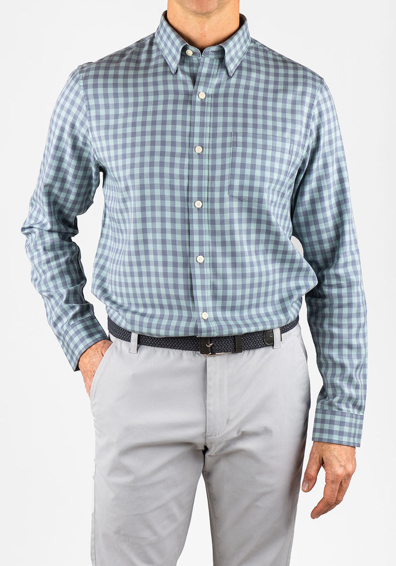 Aqua Gray/Infinity Large Gingham