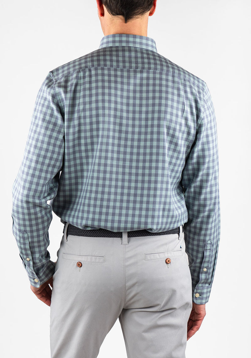 Aqua Gray/Infinity Large Gingham