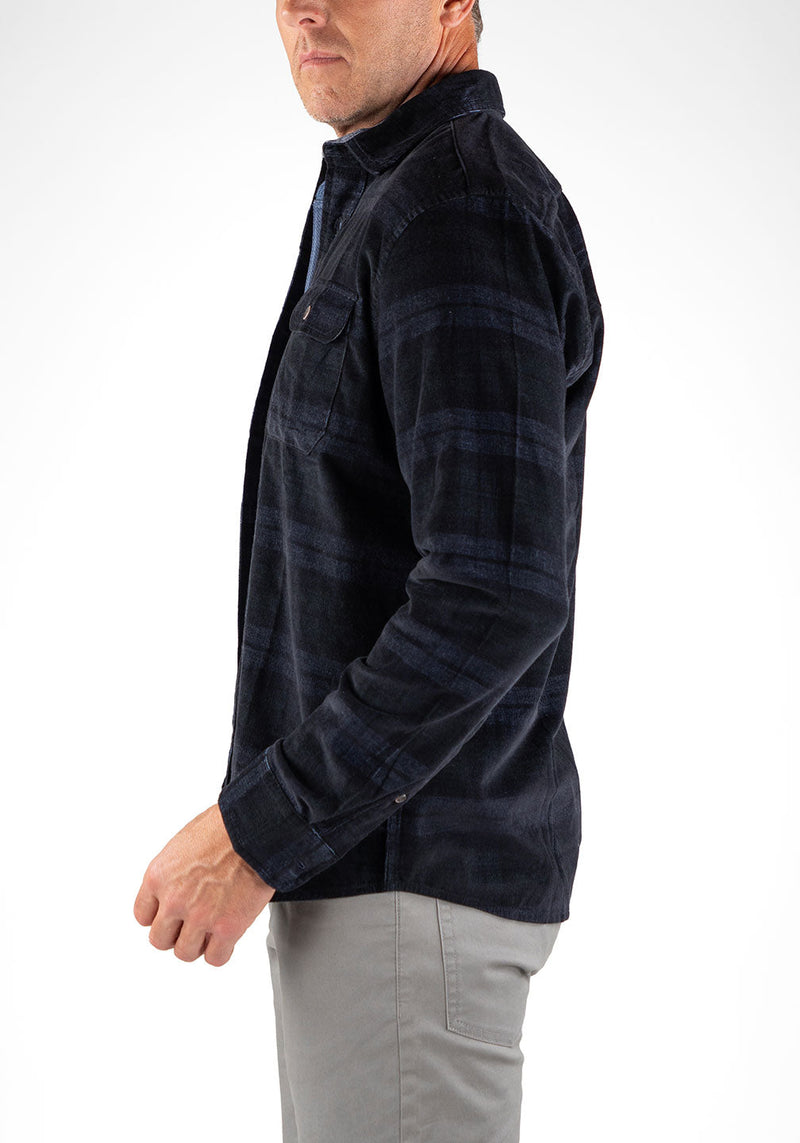 Stretch Corduroy Plaid Shirt