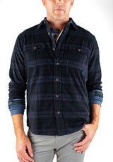 Stretch Corduroy Plaid Shirt